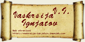 Vaskrsija Ignjatov vizit kartica
